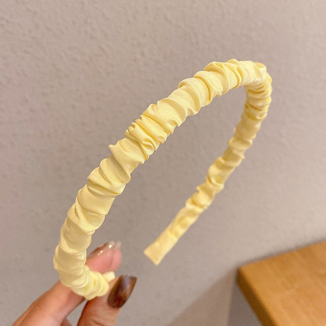 百搭純色緞面褶皺髮箍/甜美氣質兒童髮飾/外出髮箍/小清新髮箍/氣質頭飾/美髮造型配件