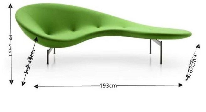 곡선형 소파 특이한 디자인 럭셔리 라운지 옷가게 싱글 벨벳 카페 거실 북유럽 미니, 5. 형광그린로즈(193X87X62)(좌고42