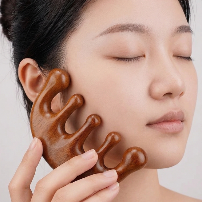 우드 괄사 마사지 빗 두피 얼굴 스틱 E타입, 상세페이지 참조, 1개