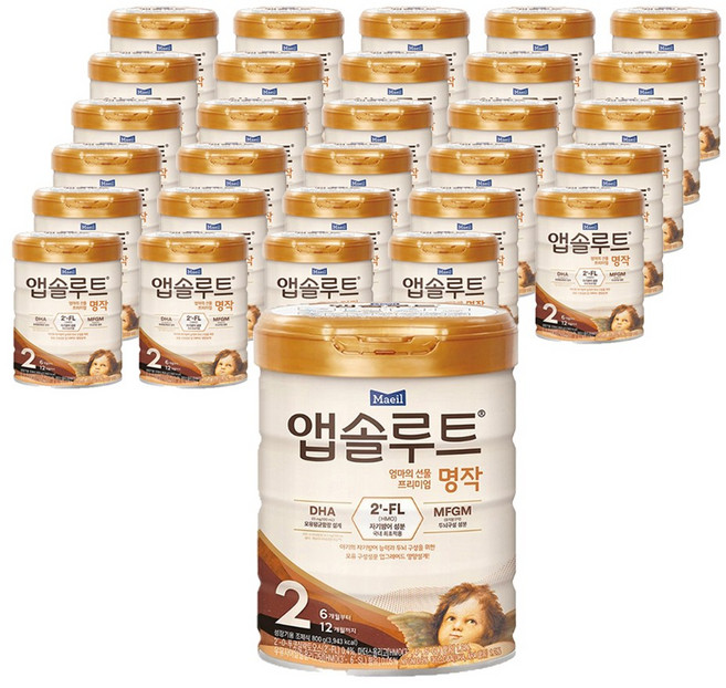 앱솔루트 명작 2FL 분유 2단계, 800g, 38개