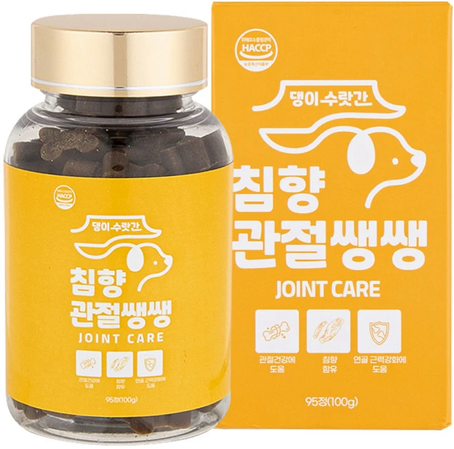 강아지 관절영양제 고함량 슬개골탈구 증상 연골 디스크 관리 콘드로이친 댕이수랏간 침향 관절쌩쌩 100g, 1개, 뼈/관절강화 - 쿠팡