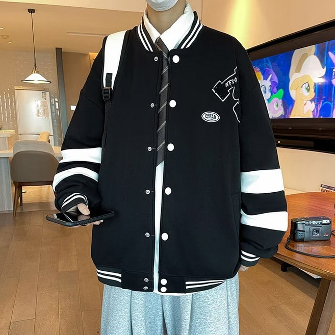 DREAM 棒球服外套 韓版撞色立領教練夾克