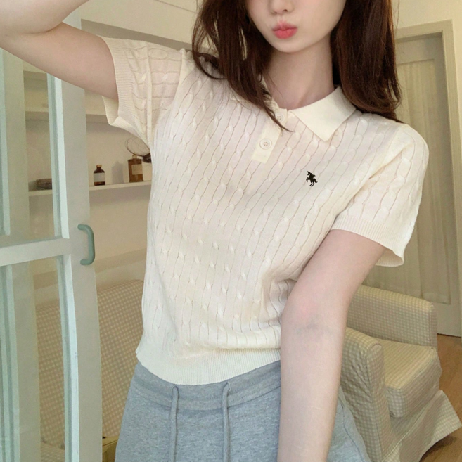 SOSISI 여성 니트 여름 카라니트반팔티 h46120