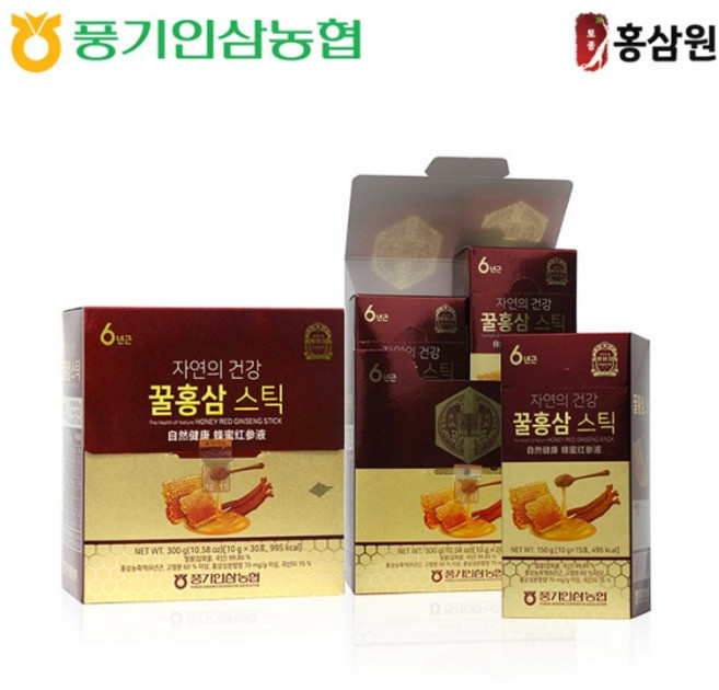 토종원 자연의 건강 꿀홍삼스틱 10gx30포 풍기인삼농협, 1개