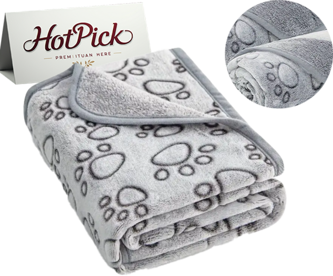 HotPick 소형 강아지 고양이 펫 극세사 이불 담요, 1개, 그레이