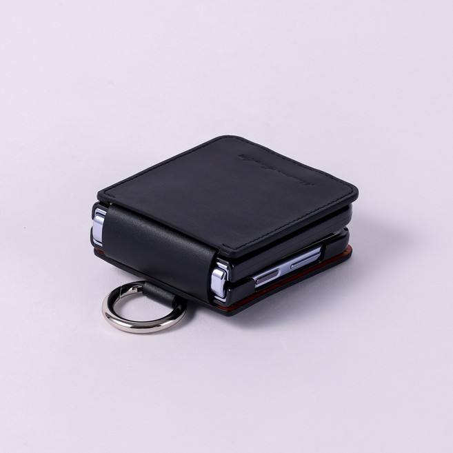 본아띠 소가죽 다비드 비비지 슬림 힌지 보호 기능 갤럭시 Z플립 핸드폰케이스