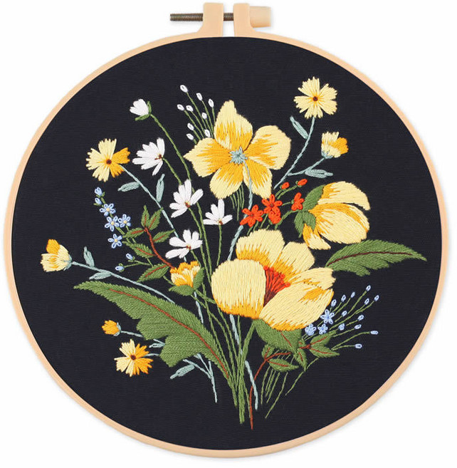 40000KM 프랑스 자수 패키지 DIY패브릭소품, 1개, 바람꽃