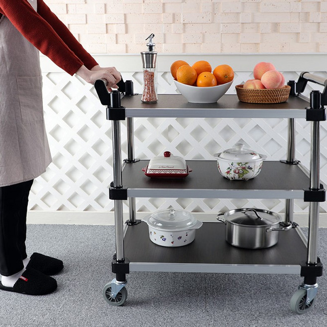 우드 3단카트 운반카트3단 식당카트 이동카트 업소용카트 서빙카트, 1개