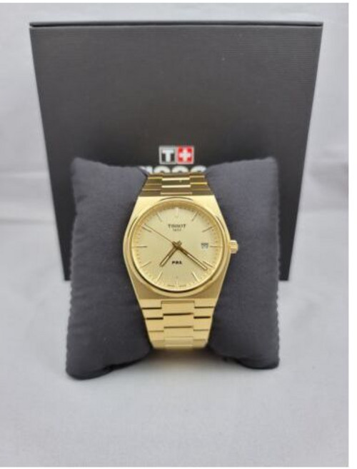 Tissot 티쏘 PRX 골드 스틸 40mm 스위스 쿼츠 시계 T1374103302100 30342