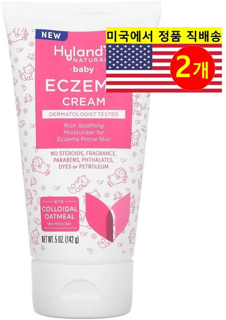 Hyland's Naturals 어린이용 트러블 피부 완화 진정 에크제마 크림 142g 1개, 2개 - 쿠팡