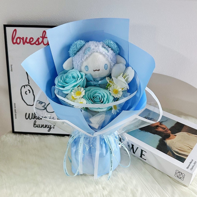 My Melody 絨毛花束籃, 1件, 新款大耳狗+禮物袋