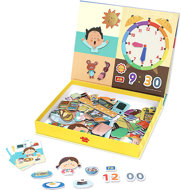 자석교구 자석놀이 학습용모형시계 시계놀이 틱톡 텔링더타임, 1개