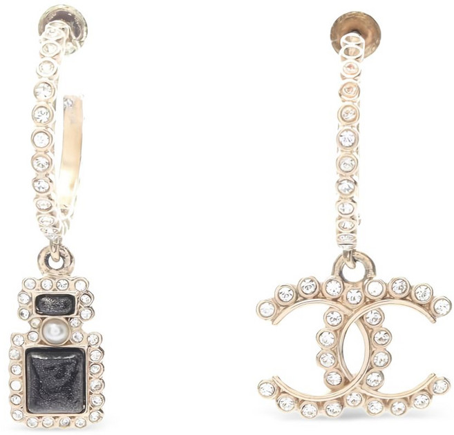 샤넬 중고 1986-1988 CC 디테일 퍼퓸 보틀 모티프 이어링