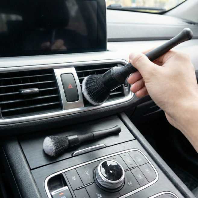 차량 실내용 먼지제거 브러쉬 2종, 1세트