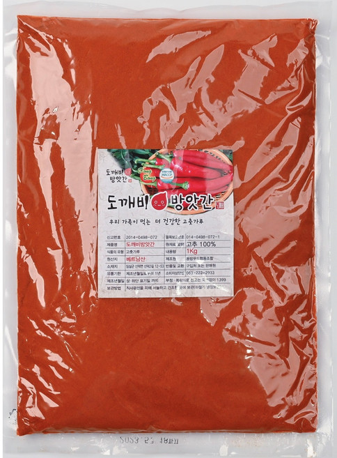 도깨비방앗간 베트남 고춧가루 장용 고운가루, 1개, 1kg