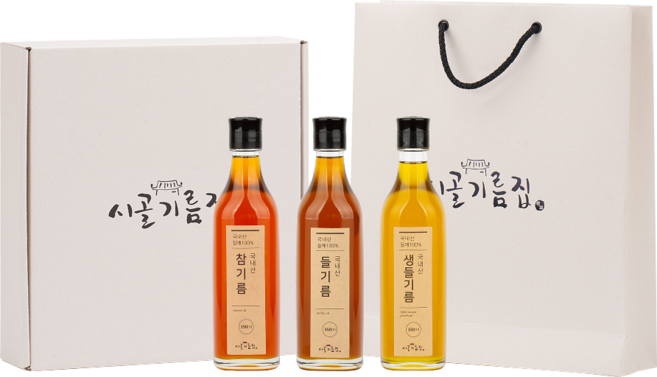 국내산 참기름 들기름 생들기름 명절 선물세트 3개입 350ml, 1개