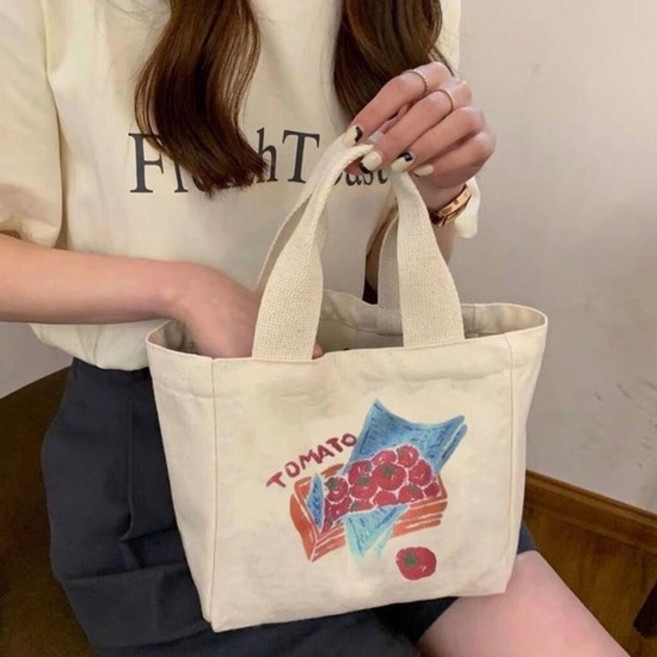 캔버스 미니 도시락 가방 토트 에코백