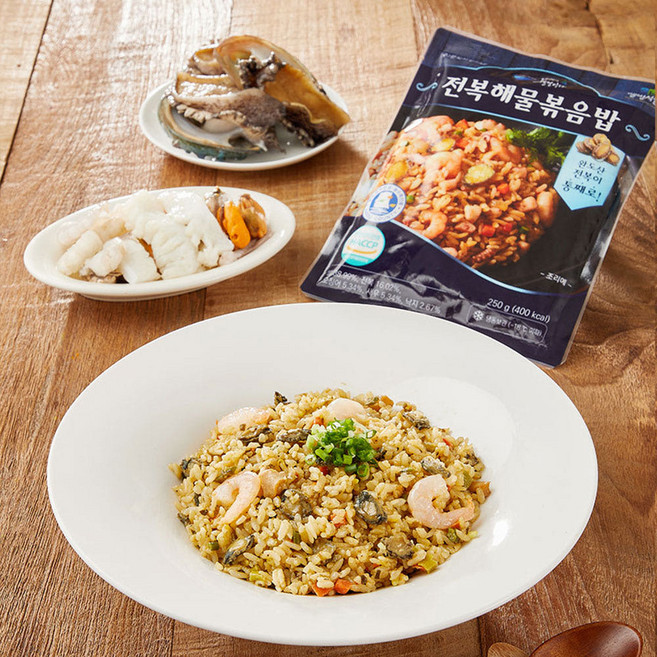 국내산쌀 완도 전복해물볶음밥, 200g, 4개