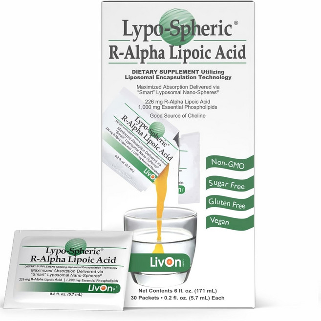 LivOn Laboratories 리브온 랩 Lypo Spheric 리포스페릭 R 알파 리포산 30개입, LivOn Laboraries Lypo-Spheric, 1개, 171ml