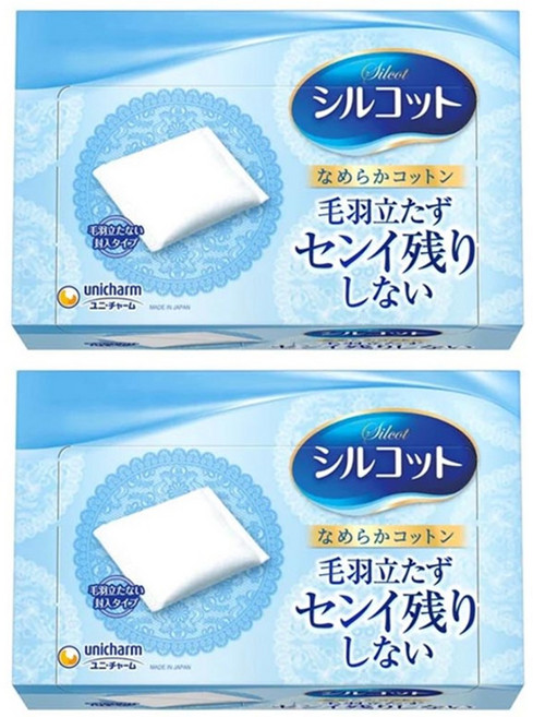 일본 시루콧토 화장솜 유니참 나메라카 화장솜 82매, 82매입, 2개