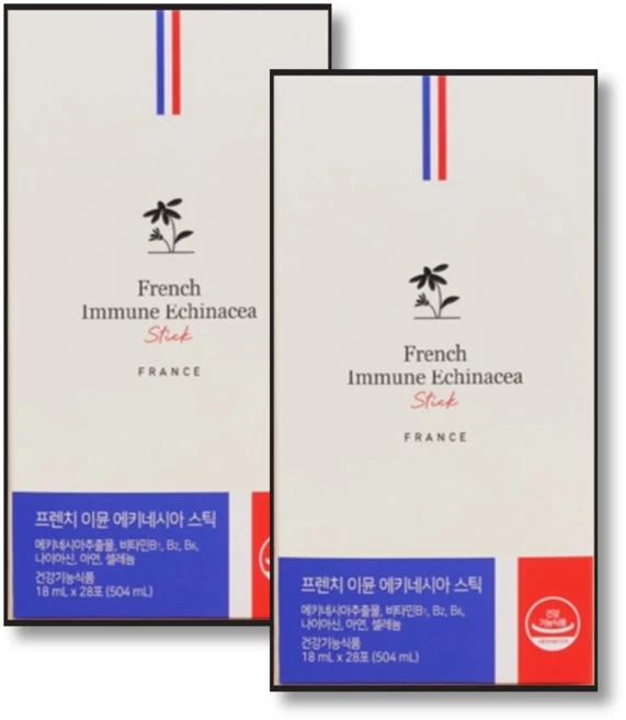 뉴온 프렌치 이뮨 에키네시아 스틱 18ml x 28포 에키네시아추출물 면역 기능 증진, 2개, 504ml - 쿠팡