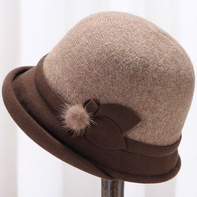 쌍천 중장년 겨울 모자 양털 엄마 따뜻하고 기모 우아한 벙거지 중절모 잘 어울려요 W25122308