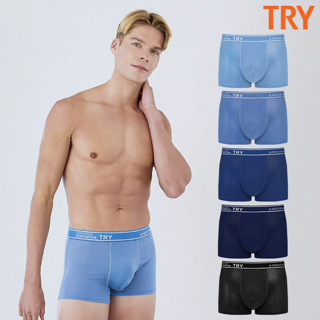 TRY 남성 메쉬 쿨 드로즈 5종 세트