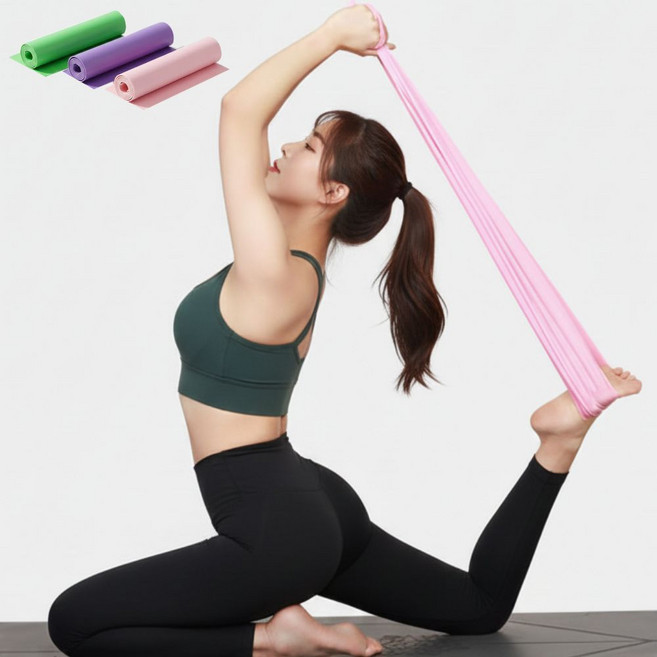 유또 라텍스 스트레칭 요가 밴드 3종 세트, 혼합컬러, 1세트