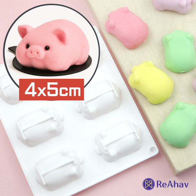 레아하브 꿀돼지 실리콘몰드 버터떡, [S] 화이트, 1개
