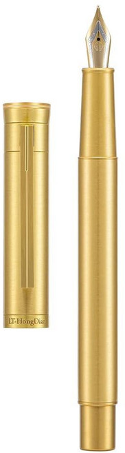 Hongdian 매트 블랙 포레스트 롤러볼 펜 슈미트 블랙 잉크 리필 비즈니스 시그니처를 위한 금속 케이스가 있는 클래식 디자인, 파인 포인트, 황동