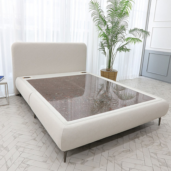 끌레오 딜리스 돌침대 패브릭 칠보석 돌보료 온돌침대 슈퍼싱글 SS CL524, 아이보리