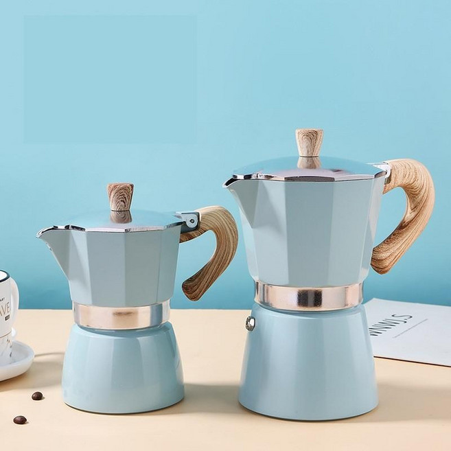 PYHO 모카포트 에스프레소 커피 메이커 가정용 전자동 모카포트, 자주색, 300ML