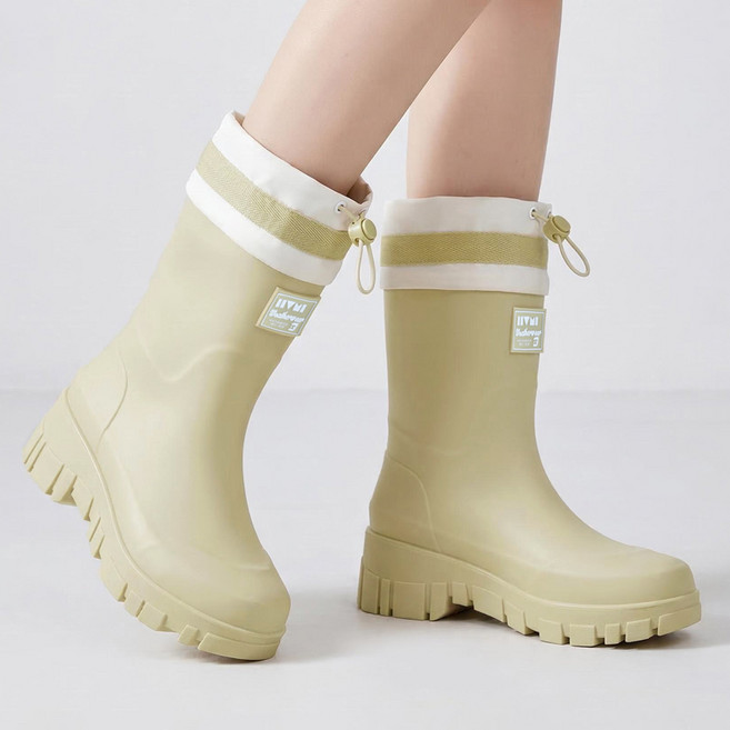 Modern Fashion 여성 발편한 레인부츠 스트링 장화 R13