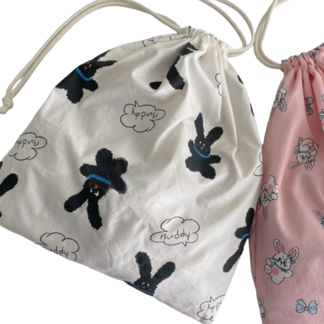 리프하나 해피버니 순면 복조리 파우치 대형