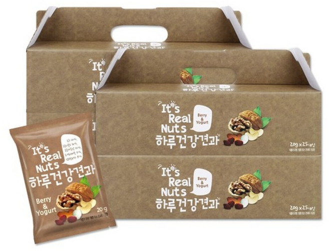 리얼넛츠 하루건강견과 베리앤요거트 4박스 박스당 20g×25봉 총 100봉, 1세트, 20g