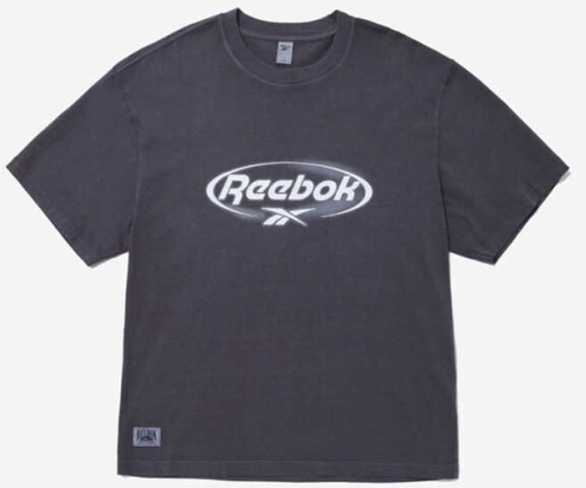 [리복] 가먼트다잉 서클로고 반팔티 차콜 RETS6ER11BK