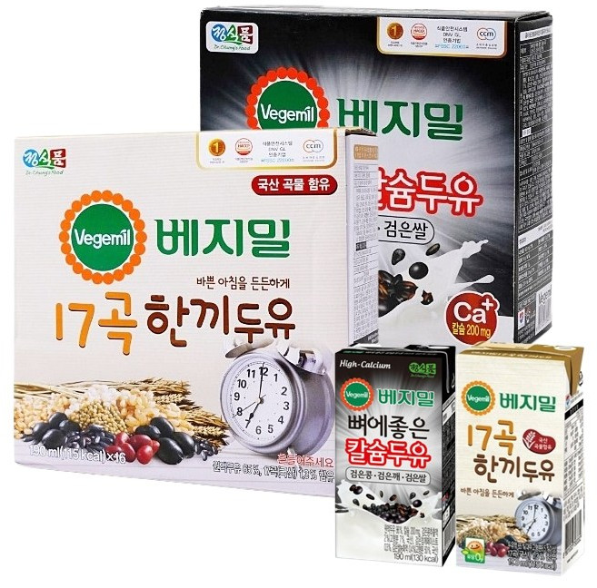 정식품 베지밀 17곡한끼두유+뼈에좋은칼슘두유 총, 32개, 190ml