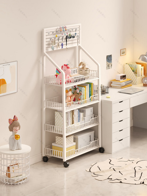 이동식책꽂이선반 선반 거실책장 북트레일러 화이트 50CM 다용도 조합 서랍, 1단, 구멍 없는 화이트 50cm 두겹