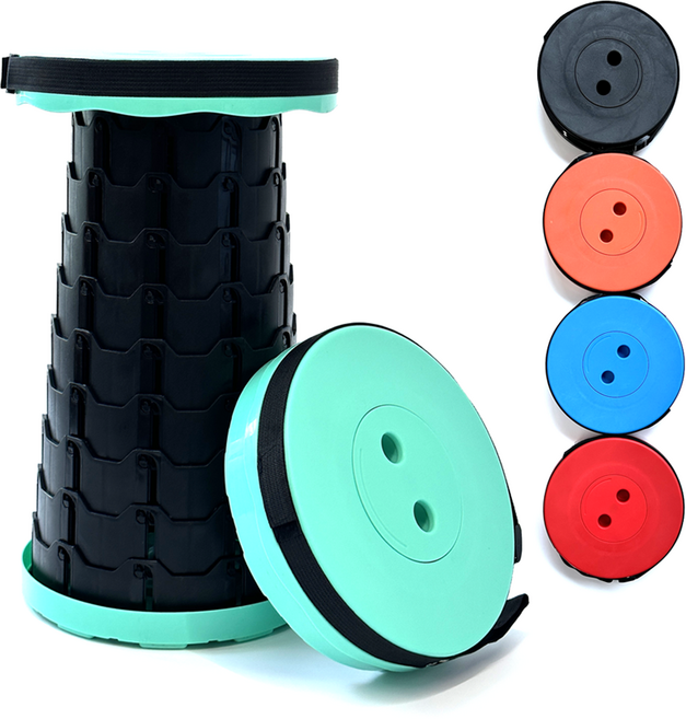 휴대용 접이식 높이조절 자바라 폴딩 의자, 1개, 레드