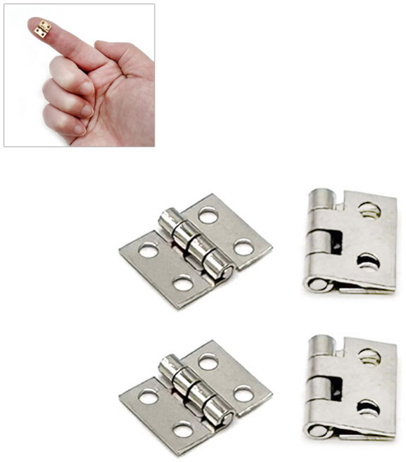 아이베란다 신주 미니경첩 소품 장식 힌지 철물 8x10, 4개, 실버