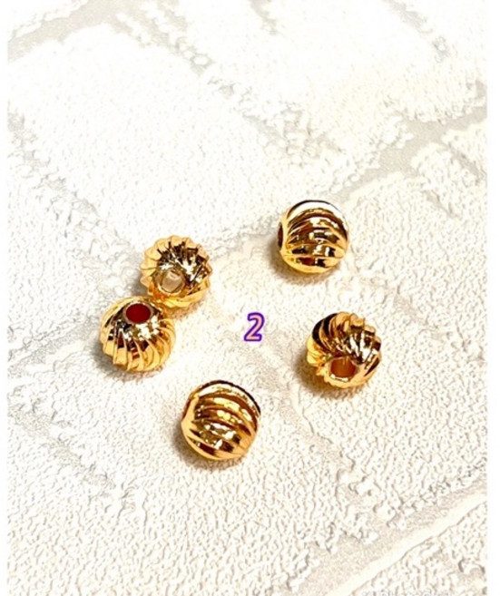 黃銅鍍金色圓珠 8mm DIY手工藝串珠飾品材料配件, 2,一顆, 1個