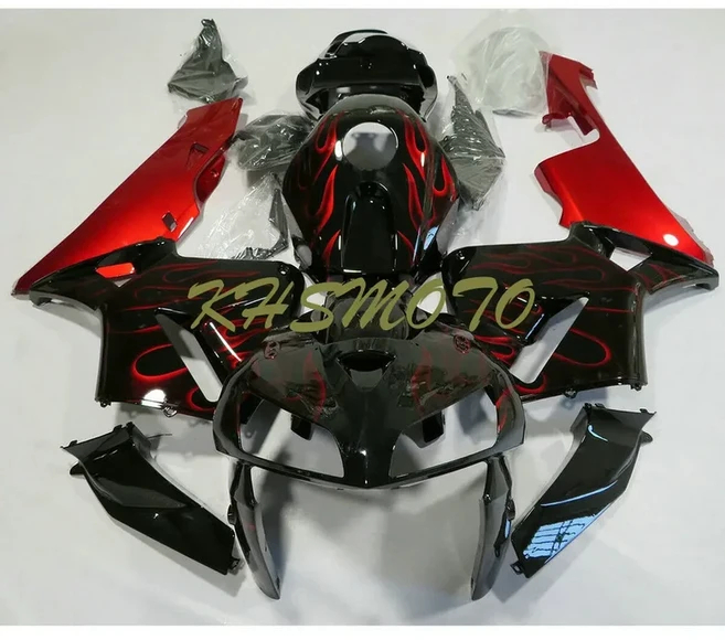 고급 오토바이 페어링 키트 혼다 CBR600RR F5 2003 인젝션 레드 블랙 차체 세트, 02 Color1