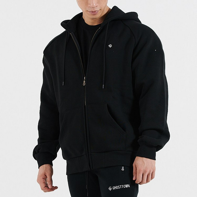 고스트타운 이클립스 남성 머슬핏 집업 후드