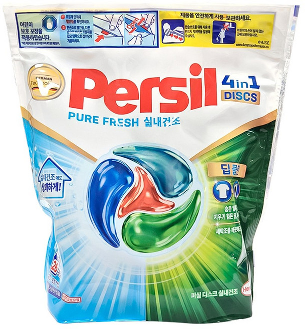 퍼실 디스크 실내건조 세탁 캡슐세제 파우치, 26개입, 4개