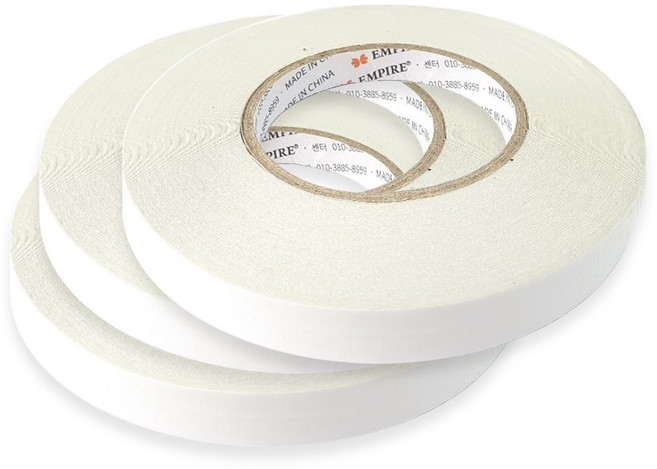 엠파이어 산업용 강력 양면테이프 1.2cm x 50m, 화이트, 3개