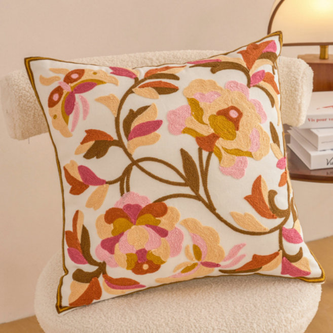 서플라이랩 핸드메이드 꽃자수 쇼파쿠션 국산솜 포함, 옵션4. 목련