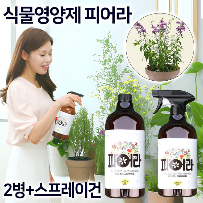 [나도store] 식물닥터 피어라 식물영양제 2통/3통 화초 화분 관엽 식물 원예 영양제, 2L, 1세트