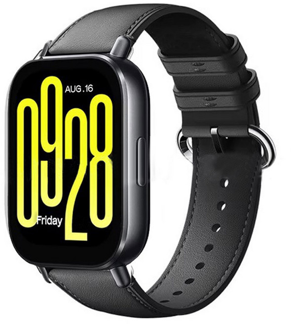 오달라 샤오미 레드미워치5 액티브 가죽 스트랩, 블랙