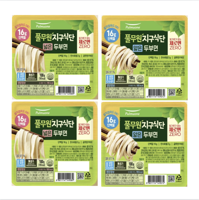 지구식단 넓은 두부면 + 얇은 두부면, 2세트, 400g