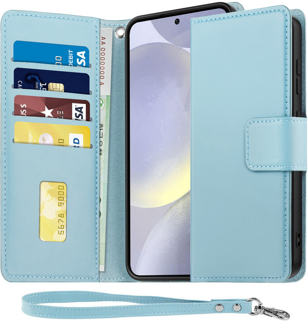 아칸크 갤럭시 노트20 (SM-N981) 다이어리 가죽 지갑 휴대폰 케이스+핸드 스트랩 세트